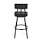 Armen Living Jinab Swivel Counter Stool in Black Metal with Black Faux Leather 840254335202 - alternate 10